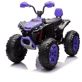 24V 2-Seater Kids Ride-On ATV, Electric Quad w/ Parental Remote Control, High/Low Speed&LED Lights