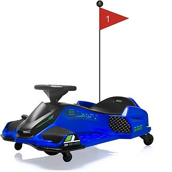 12V Kids Drift Go-Kart with 5-Wheel Stability, High/Low Variable Speed, Front & Tail LED Lights