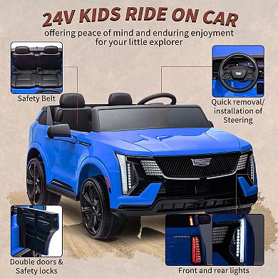 24V 2-Seater Kids Electric Car, Ride-On with Remote Control,4-Wheel Shock Absorbers for Smooth Ride