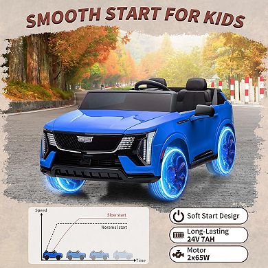 24V 2-Seater Kids Electric Car, Ride-On with Remote Control,4-Wheel Shock Absorbers for Smooth Ride