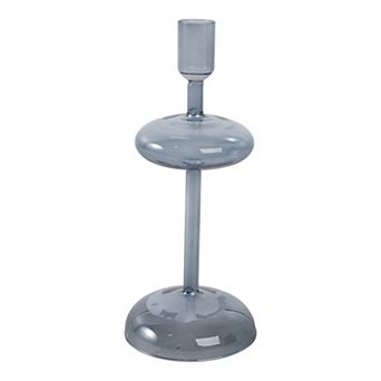 Modern Glass Retro Bubble Pillar and Taper Candle Holder Sleek Design