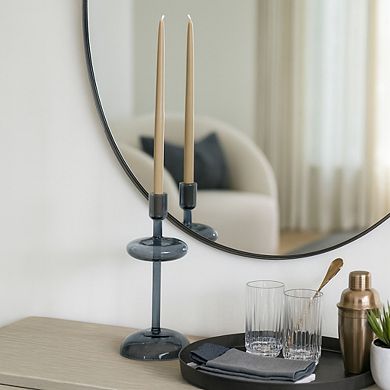 Modern Glass Retro Bubble Pillar and Taper Candle Holder Sleek Design