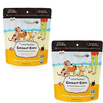 Coco Therapy Coconut Chips - 6 oz (2 Pack) 100% natural