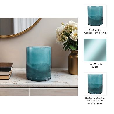 Decorative Glass Pillar Candle Holder With Modern Cylindrical Design