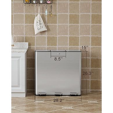 Fancihabor 90L three compartment trash can