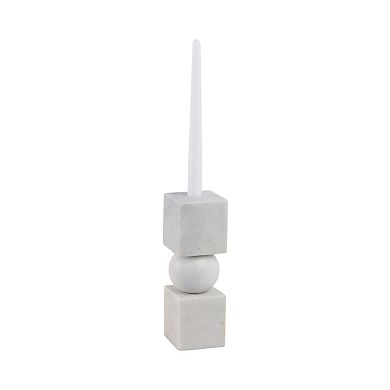 Marble Stone Taper Holder with Geometric Contemporary Design