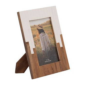 Rustic Wood Picture Frame with Glass Front - Handcrafted Resin & MDF
