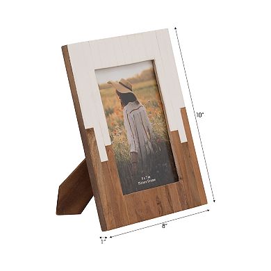 Rustic Wood Picture Frame with Glass Front - Handcrafted Resin & MDF