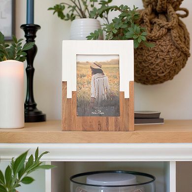 Rustic Wood Picture Frame with Glass Front - Handcrafted Resin & MDF