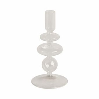 Modern Sculptural Glass Candle Holder with Rounded Accent Base