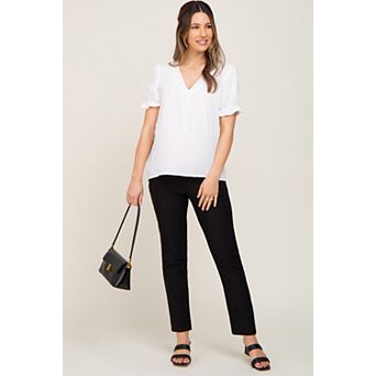 Maternity Stretchy Slim Fit Crop Maternity Dress Pants
