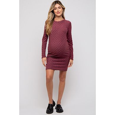 Maternity Soft Brushed Knit Long Sleeve Dress