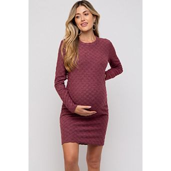 Maternity Soft Brushed Knit Long Sleeve Dress