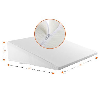 Cheer Collection Memory Foam Bed Wedge Pillow with Washable Cover for Back and Posture Support