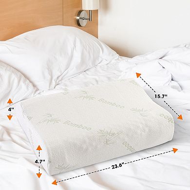 Cheer Collection Contoured Latex Memory Foam Pillow for Pressure Relief and Cool Breathable Sleep