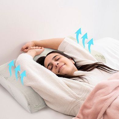 Cheer Collection Contoured Latex Memory Foam Pillow for Pressure Relief and Cool Breathable Sleep