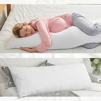 Cheer Collection Hypoallergenic Down Alternative Premium 20 X 54 Side Body Pillow Washable Cover
