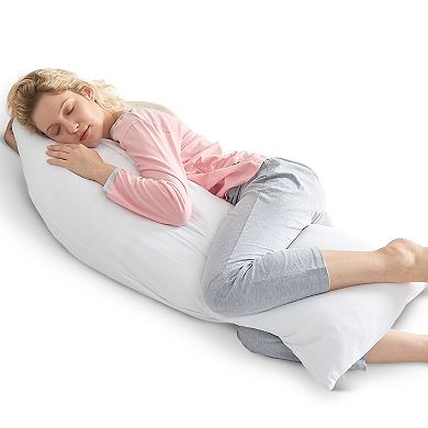 Cheer Collection Hypoallergenic Down Alternative Premium 20 X 54 Side Body Pillow Washable Cover