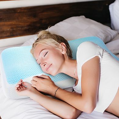 Cheer Collection Gel Memory Foam Cooling Pillow Breathable Support for Neck and Shoulder Relief