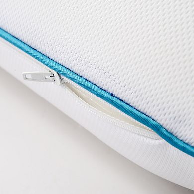 Cheer Collection Reversible Memory Foam Bed Pillow With Cooling Gel And Breathable Zip-off Cover