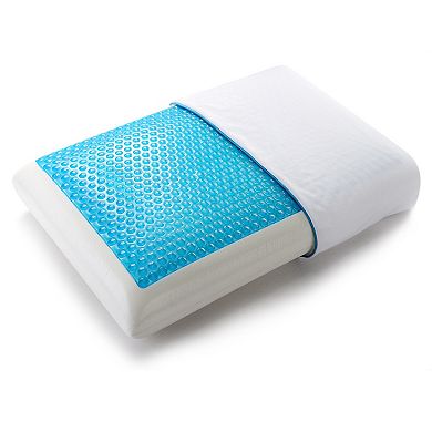 Cheer Collection Reversible Memory Foam Bed Pillow With Cooling Gel And Breathable Zip-off Cover