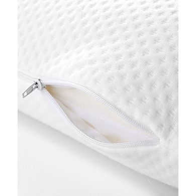 Cheer Collection Memory Foam Bed Pillow with Zip-Off Cover for Pressure Relief and Better Sleep