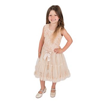 Lilttle Girl's Beige Petti Dress