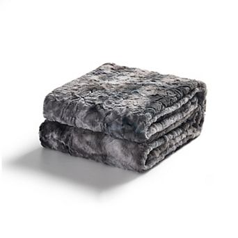 Cheer Collection Ultra Soft Faux Fur Throw Blanket Cozy Decorative Accent in Tie-Dye Design