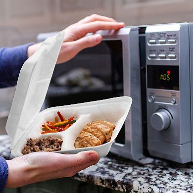 Collection 8x8 Durable Clamshell Containers for Hot and Cold Meals and Takeout Storage