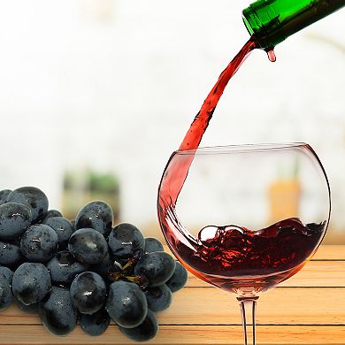 Berkware Oversized Rose Pink Tinted Premium Soda Lime Wine Glasses Set of 2, 18.7oz