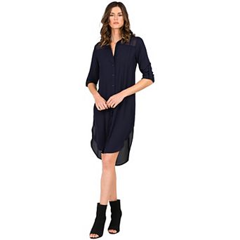 Women's Chiffon Button Up Shirt Dress