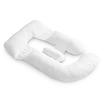 Cheer Collection U-Shaped Pregnancy Body Pillow with Adjustable Cushions for Full-Body Support