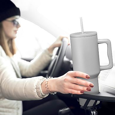 Cheer Collection 40oz Leakproof Insulated Tumbler with Straw and Handle