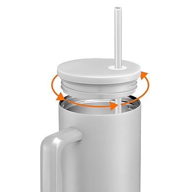 Cheer Collection 40oz Leakproof Insulated Tumbler with Straw and Handle
