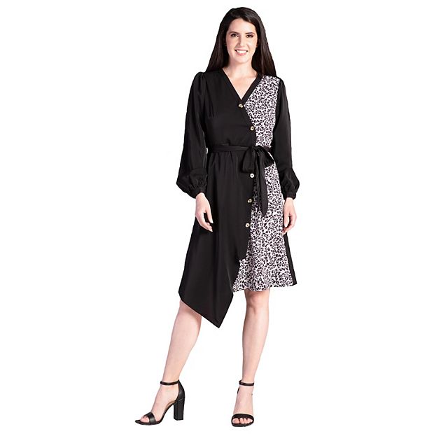 black asymmetrical wrap dress Elsa Non-Returnable Final Sale – Girl In Mind main image 0