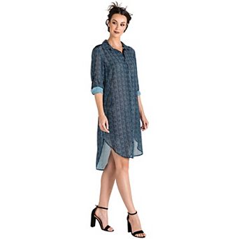 Women's Print Chiffon Shirt Dress