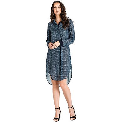 Women's Print Chiffon Shirt Dress