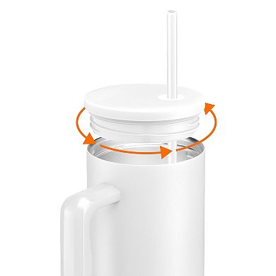 Cheer Collection 40oz Leakproof Insulated Tumbler with Straw and Handle