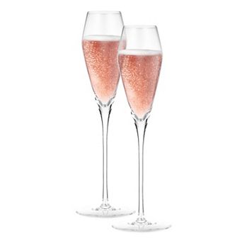 Berkware Premium Tulip-Shaped Crystal Champagne Flutes Set of 2, 7.7oz, 10.6 in Lead-Free Luxury
