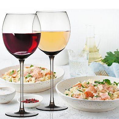 Berkware Luxurious Smoke-Tinted Crystal Wine Glasses Set of 2, 13.3oz Premium Glassware