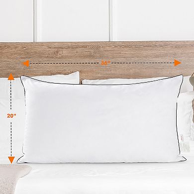 Cheer Collection Set Of 2 Organic Kapok Bed Pillows And Sham Inserts - With Plush Microfiber Shell