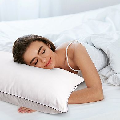 Cheer Collection Set Of 2 Organic Kapok Bed Pillows And Sham Inserts - With Plush Microfiber Shell