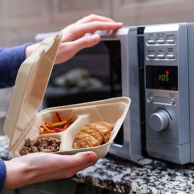 Collection 8x8 Durable Clamshell Containers for Hot and Cold Meals and Takeout Storage