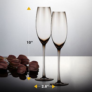 Berkware Luxurious and Elegant Sparkling Colored Champagne Flutes - Set Of 2