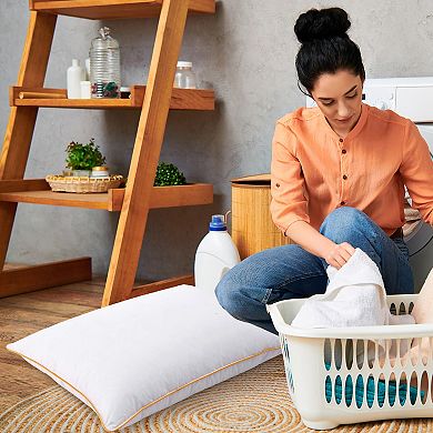 Cheer Collection Feather Down Sleeping Pillow with Cotton Shell for Soft, Supportive Daily Comfort