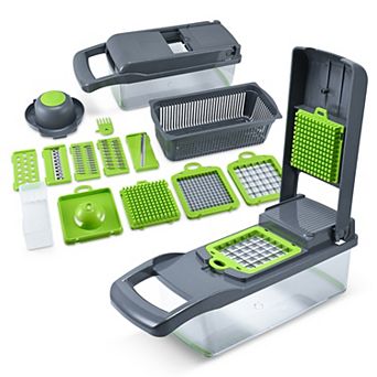 Cheer Collection 10-in-1 Vegetable Chopper with Container Multifunction Food Slicer & Cutter