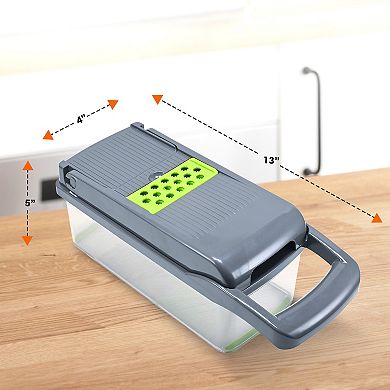 Cheer Collection 10-in-1 Vegetable Chopper with Container Multifunction Food Slicer & Cutter