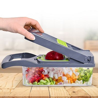 Cheer Collection 10-in-1 Vegetable Chopper with Container Multifunction Food Slicer & Cutter