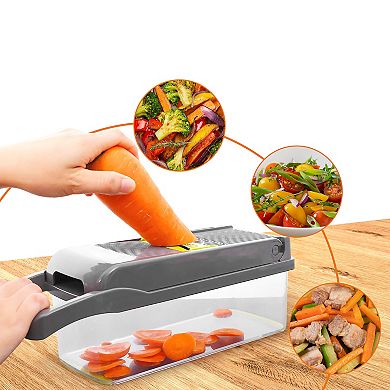 Cheer Collection 10-in-1 Vegetable Chopper with Container Multifunction Food Slicer & Cutter