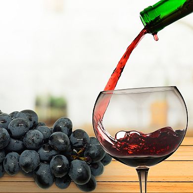 Berkware Oversized Smoke-Tinted Premium Soda Lime Wine Glasses Set of 2, 18.7oz